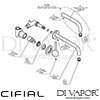 Cifial 32405MI-X20 U PVD X20 2H Wall Basin Mixer Tap Left Side Dimension